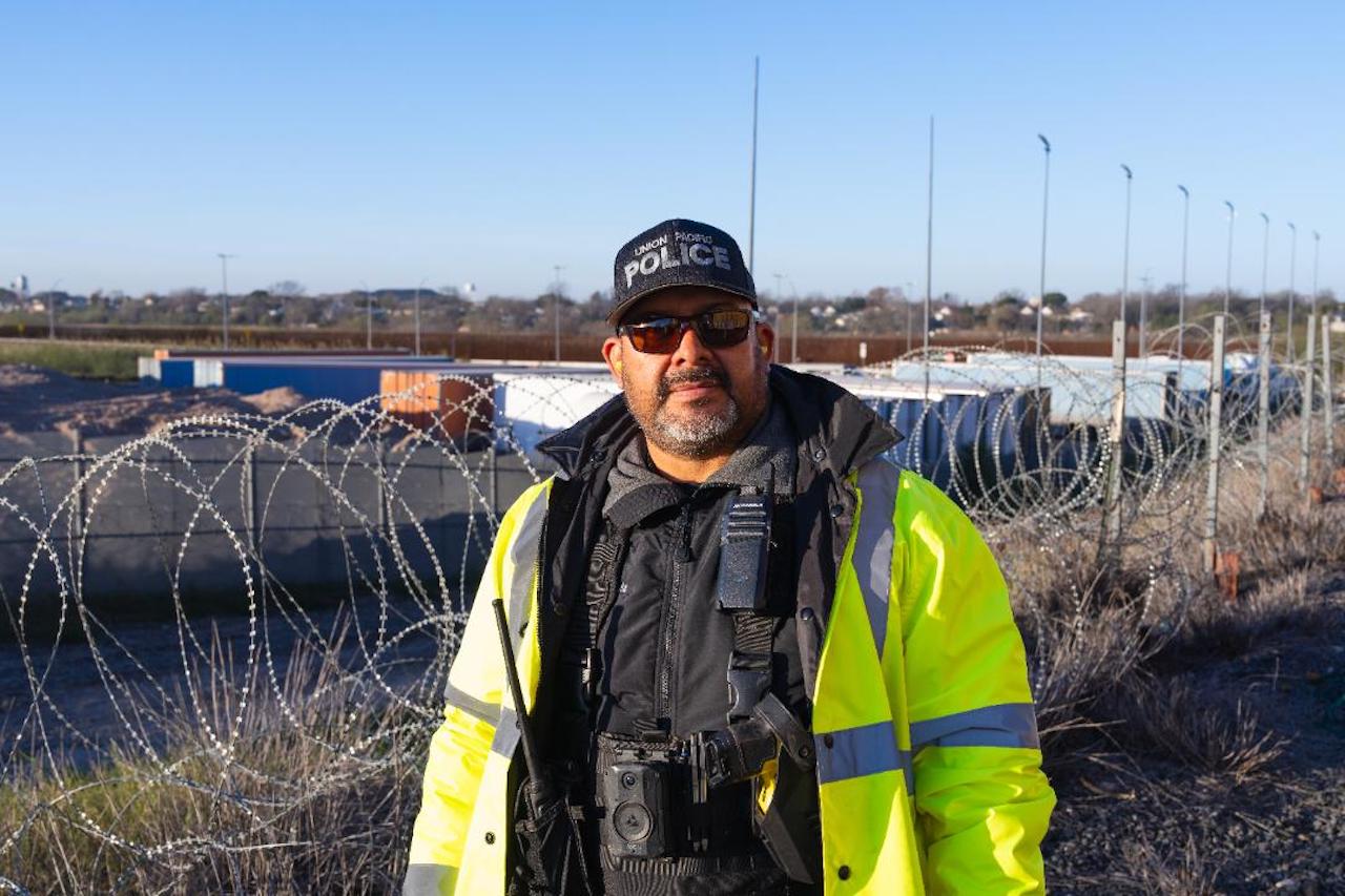 Union Pacific Senior Special Agent Danny Castaneda in Eagle Pass, Texas.