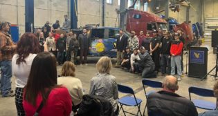 Representatives from LCCC and Union Pacific unveil their groundbreaking public-private partnership, a direct collaboration between academia and industry to revolutionize trades education.