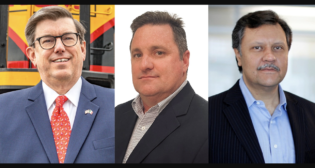 Pictured, from left to right: Patrick J. Ottensmeyer, J.B. Hunt Transport Services; Chec Morrow, AllTranstek LLC; and Omar Shamsie, Odyssey Logistics.