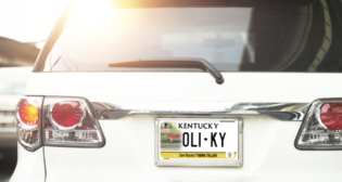Pictured: Operation Lifesaver Kentucky’s new specialty license plate, which was designed in collaboration with R.J. Corman Railroad Company. (Photograph Courtesy of R.J. Corman Railroad Company)