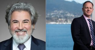 Minister of Transport Pablo Rodriguez (left); Vancouver Fraser Port Authority President and CEO Peter Xotta (right).