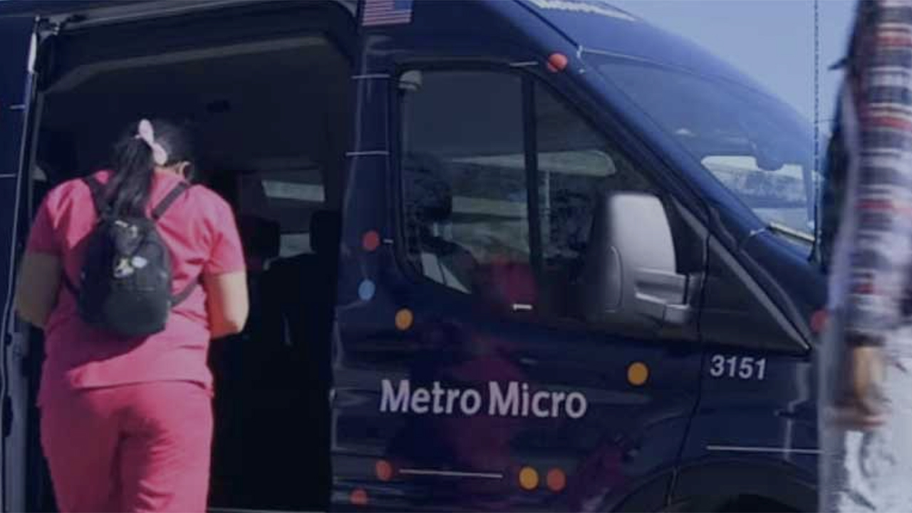 LACMTA’s Metro Micro, its on-demand rideshare service, has provided more than 1.7 million rides to date. (LACMTA Photograph)