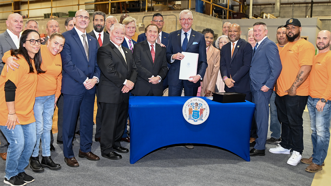New Jersey Gov. Phil Murphy on March 26 reported via social media: “Today I signed legislation investing billions into our transportation infrastructure for the next five years. This critical funding will help upgrade our roads and bridges, create thousands of good-paying union jobs, and help commuters across NJ get to where they need to go.” (Photograph Courtesy of Gov. Murphy via social media platform X, formerly Twitter)