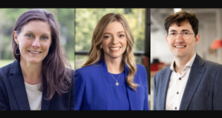 Betsy Talton-Buck (left), incoming Vice President and Chief Communications Officer, NS; Angie Kolar (center), incoming Vice President and Chief Compliance Officer, NS; and Robin Pol, Managing Director, Trifleet, a GATX Company.