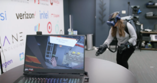 Pictured: A BNSF student using virtual reality to learn how to adjust the gear lash on a high-pressure fuel pump. (Screen Grab from BNSF video)