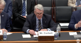 NJ Transit President and CEO Kevin Corbett (on behalf of the Northeast Corridor Commission) testifies before the Subcommittee on Railroads, Pipelines, and Hazardous Materials. on April 17. (Screenshot Courtesy of the T&I House Committee)