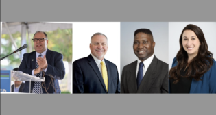 From Left to Right: Mario Orso, CEO, SANDAG; John Jerome, Vice President, LJA Rail; Del Walker, Denver Office Leader, HNTB; and Michelle Buonacuore, Construction Services Manager, HNTB. (Images Courtesy of LinkedIn, LJA and HNTB)