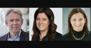 Michael Keroullé, President of Alstom Americas; Stéphanie Vaillancourt, President, Canada for AtkinsRéalis (center); and Maud Cohen, President of Polytechnique Montréal (right).