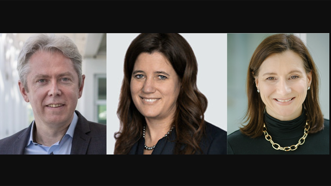 Michael Keroullé, President of Alstom Americas; Stéphanie Vaillancourt, President, Canada for AtkinsRéalis (center); and Maud Cohen, President of Polytechnique Montréal (right).