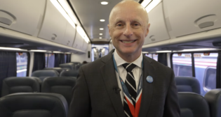 “Train Daddy” (as he was nicknamed in New York City) Andy Byford is among the most recognizable figures in global passenger rail and now Senior Vice President for High-Speed Rail at Amtrak. (Screen Shot of Amtrak Video)