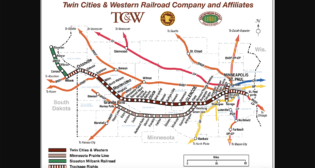 Twin Cities & Western Railroad, Railway Age’s 2008 Short Line of the Year, is receiving a $328,424 grant from the Minnesota Department of Transportation to extend the stub track over a recently acquired parcel and to create a full siding with connections to its main line, enabling greater access and track capacity to support a large transload operation. (TC&W Map)