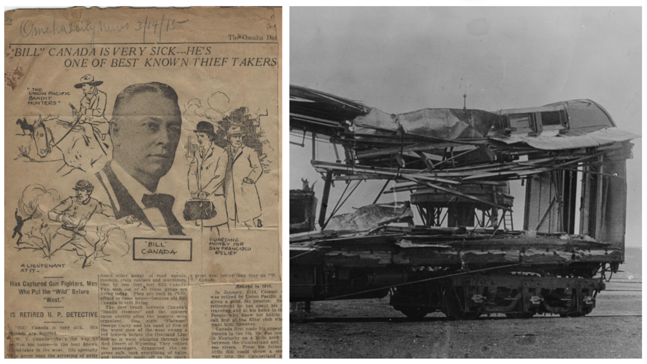 William T. Canada’s “Bandit Hunters” pursued Butch Cassidy’s “Wild Bunch,” who blew up a Union Pacific express car during a train robbery in Wilcox, Wyo., on June 2, 1899. (Caption and Photographs Courtesy of UP)
