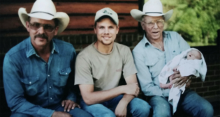 From left to right: Greg Hampson, Ben Hampson and Bill Hampson holding Ben’s son, Thad. (Caption and Photograph Courtesy of BNSF)