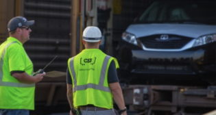 The automotive transload facilities operated by CSX Total Distribution Services Inc. earned high marks on two recent Destination Quality Reviews conducted by the Association of American Railroads. (CSX Photograph)