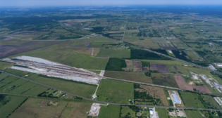 Pictured: Chemvest Holdings US Inc.’s 13.7-acre dual rail-served site in Gulf Inland Logistics Park. (Liberty Development Partners Photograph)