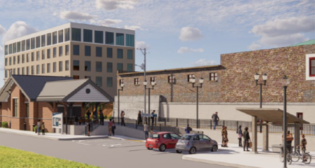 A new Amtrak station in Brattleboro, Vt., is being built to improve accessibility; it will have the state’s first-ever level boarding train platform. (Rendering Courtesy of Amtrak)