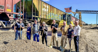 “Thanks to Governor Greg Gianforte and Montana Department of Agriculture for joining Ardent Mills, Calumet Montana Refining, Bridge Agri Partners and about 30 community members for the groundbreaking of another rail expansion project,” the BNSF-served Port of Northern Montana reported via Facebook. (Port of Northern Montana Photograph)