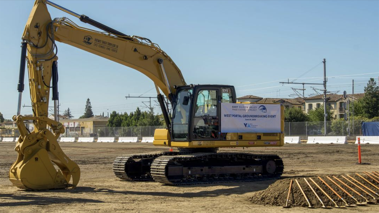 Santa Clara Valley Transportation Authority on June 14 held a groundbreaking ceremony to mark the start of construction of its West Portal facility, the future location of the Santa Clara Station and Newhall Yard & Maintenance Facility, and the site where the Tunnel Boring Machine will be assembled and launched to bore the five-mile underground tunnel for the BART Silicon Valley Phase II Extension Project. (SCVTA Photograph)
