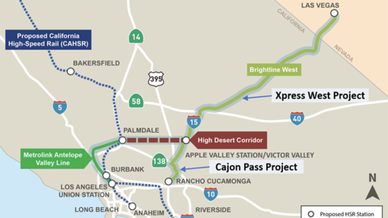 High Desert Corridor High Speed Rail Project Map, Courtesy of HDC JPA.