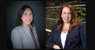 Pictured: Carey Wilson of HNTB (left) and Chantel Goutcher of CSX. (Photographs courtesy of the respective companies)