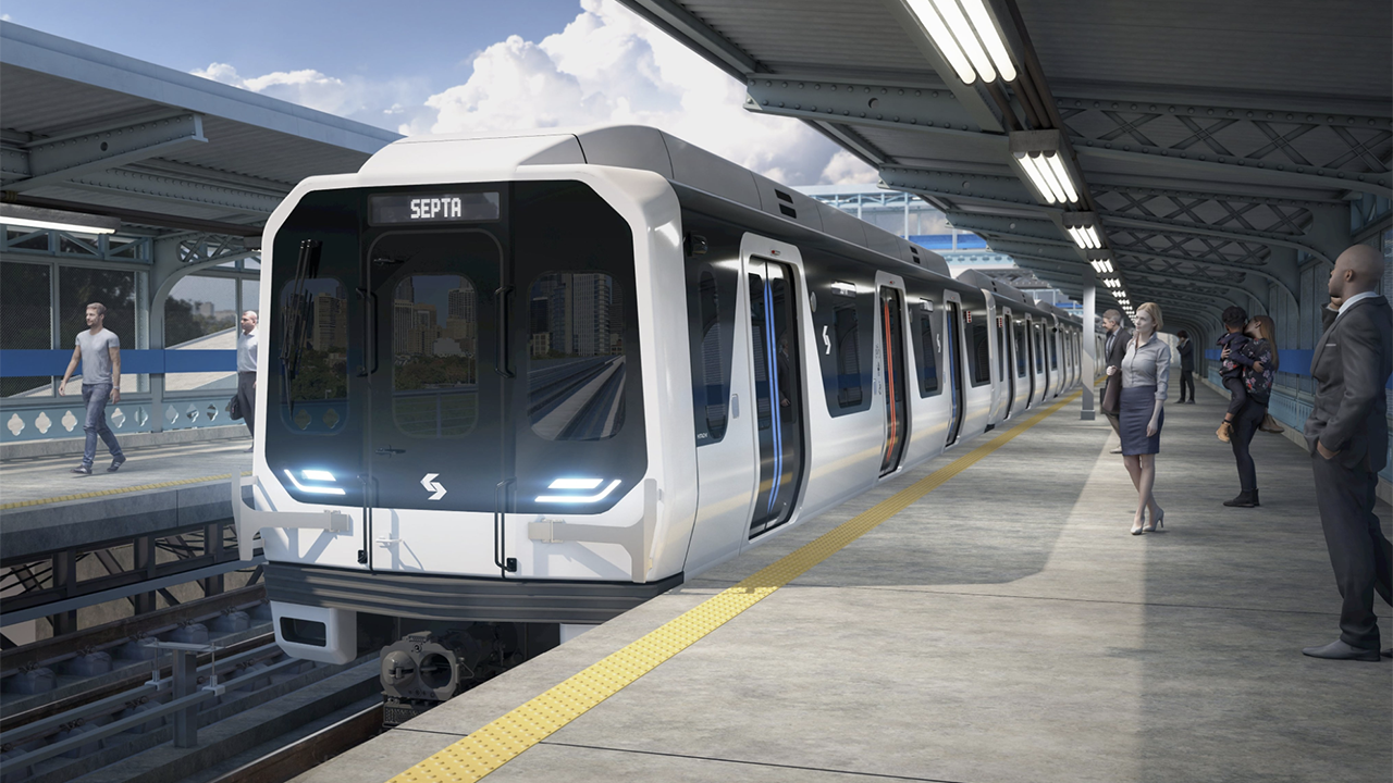 Rendering of new SEPTA rapid transit cars for the Market-Frankford Line. (Courtesy of SEPTA via social media platform X, formerly known as Twitter)