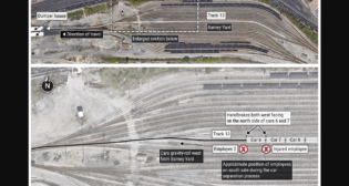 Overhead view of NS's Lambert's Point Yard. (Source: Google Earth via NS; Courtesy of NTSB)