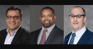 Anil Bhatt of NS (far left), Steven Parker of MARTA (center) and David Leard of HNTB Corporation. (Photographs courtesy of the respective companies)