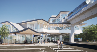 The Surrey Langley project will extend SkyTrain’s Expo Line nearly 10 miles and include eight stations. (Rendering Courtesy of the Province of British Columbia)