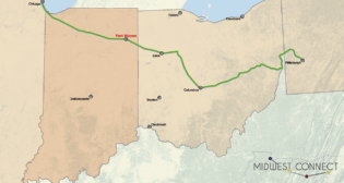 The Midwest Connect Passenger Rail Project is slated to connect connect Fort Wayne, Ind., to Pittsburgh and Chicago. (Map Courtesy of Fort Wayne, Ind.)