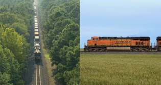 (NS Photograph, Left; BNSF Photograph, Right)