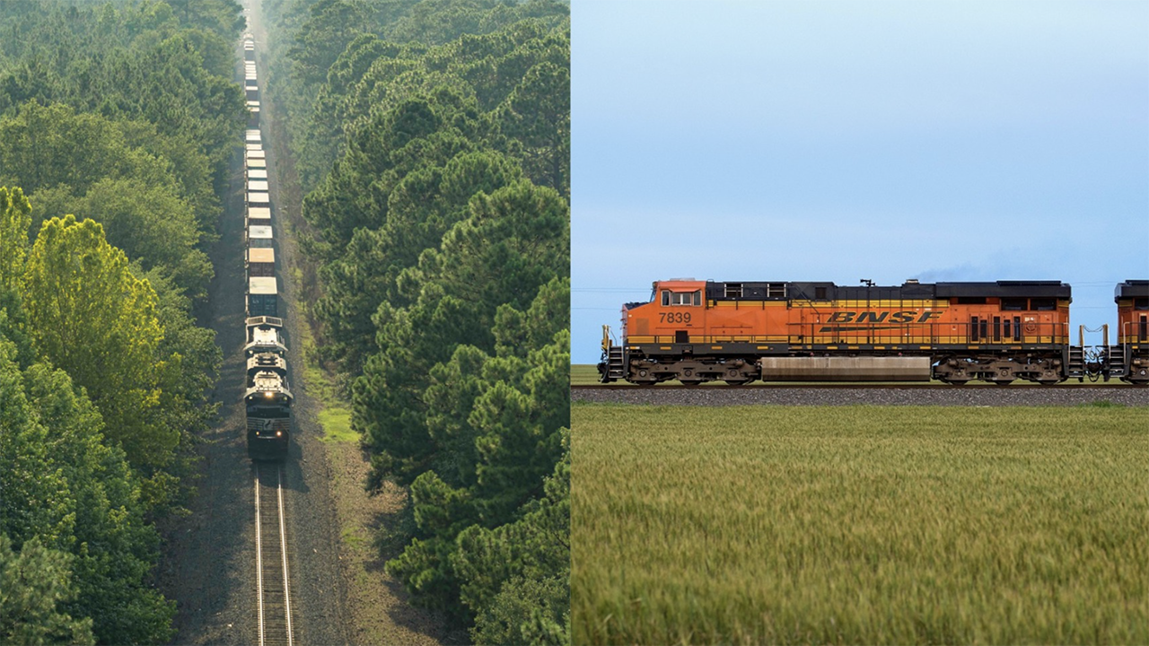 (NS Photograph, Left; BNSF Photograph, Right)