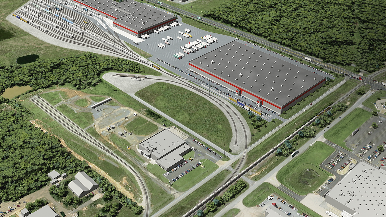 Rendering of the Custom Inc. transload terminal in Longview Tex., that is expected to be operational within the next 12 months. (Courtesy of Custom)