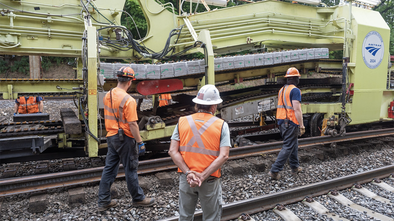 Amtrak in partnership with the Pennsylvania Department of Transportation is investing $122 million to improve the Harrisburg Line track between Lancaster and Harrisburg, Pa. (Amtrak Photograph)