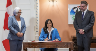 Anita Anand was sworn in as Canadian Minister of Transport on Sept. 19. (Photograph courtesy of Anita Anand, via social media platform X)