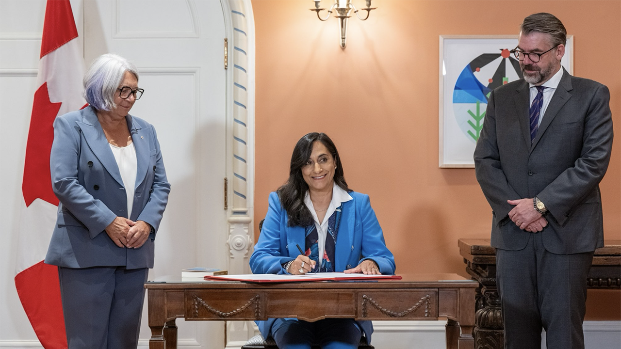 Anita Anand was sworn in as Canadian Minister of Transport on Sept. 19. (Photograph courtesy of Anita Anand, via social media platform X)