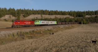“Joining the consist of diesel locomotives, CP 1200 hauled a loaded bulk train from Sparwood, B.C. to Golden, B.C. and back,” CPKC reported Sept. 16 via social media platform X (formerly known as Twitter). (Screen Grab of CPKC Video)