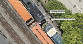 Figure 1. Aerial view of the accident scene. (CSX Image, Courtesy of NTSB)