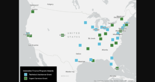 The USDOT selected 45 projects in 25 states (see map above) for Innovative Finance and Asset Concession Grant Program awards. (USDOT Map)