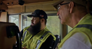 Father and son, Bryce Browning (left) and Delmar Browning, worked together for the first and last time recently in celebration of Delmar’s retirement and Bryce’s new career as a railroader. (Screen grab from CSX video)