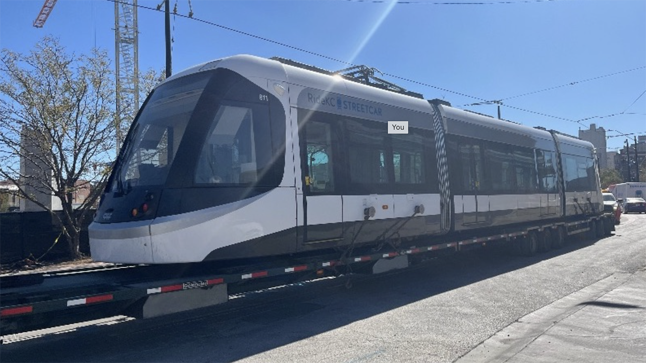 Kansas City Streetcar on Oct. 17 welcomed the fifth of eight new CAF USA-built streetcars to Missouri. (Kansas City Streetcar Photograph)