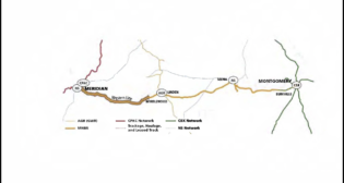 This map shows the lines of Genesee & Wyoming-owned Meridian & Bigbee Railroad (MNBR) in relation to other rail lines in the territory and the principal geographic points in the region traversed. (Map Courtesy of CPKC)