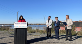 Canadian Minister of Transport and Treasury Board President Anita Anand on Oct. 18 announced funding for seven port projects in Quebec. (Transport Canada Photograph)