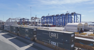 CSX double-stack service launches at the Port of Baltimore, Md. (Screen Grab from CSX Video)