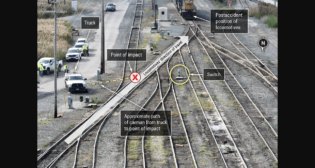 Figure 1. Accident scene: CSX’s Walbridge Yard lead track in Walbridge, Ohio. (CSX Image Courtesy of NTSB)