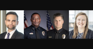 From left to right: Eric Buettner, Cando Rail & Terminals; Dr. Glynell Horn Jr. and Steven Martingano, Denver (Colo.) Regional Transportation District; and Rachel Bernhard, HDR. (Photographs courtesy of the respective organizations)