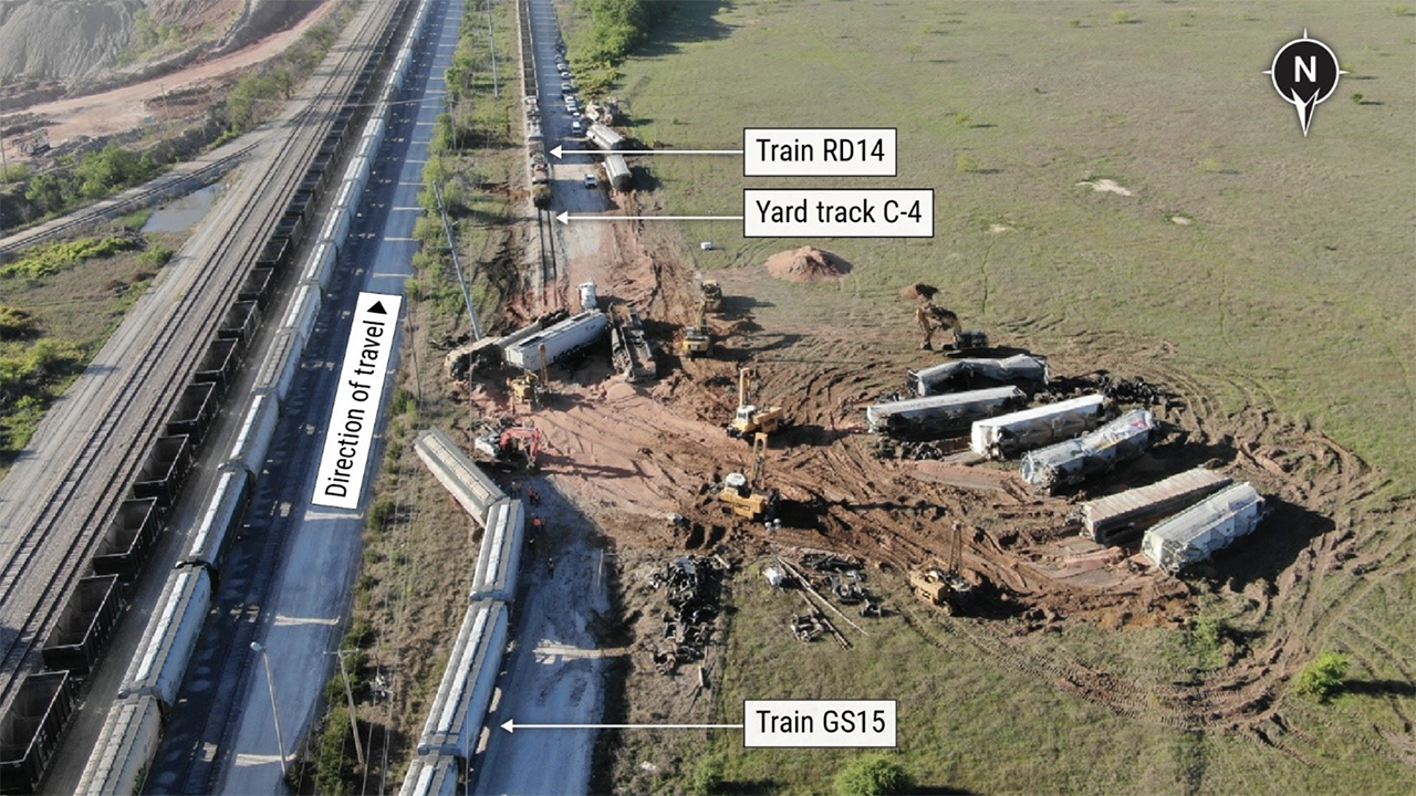 Figure 1. Aerial view of the collision scene. (UP Image, Courtesy of NTSB)