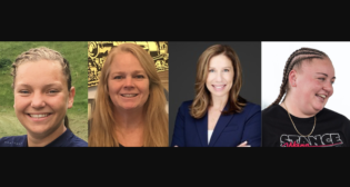 Pictured (left to right): RBNM’s Jennifer Frederickson and Meg Pursel; Virginia Department of Rail and Public Transportation’s Tiffany Robinson; and TriMet’s Shana Peck. (Photographs courtesy of the respective organizations)