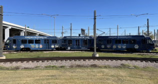 Two DART holiday trains will travel throughout the light rail system’s 700-mile service area this month. (DART Photograph)