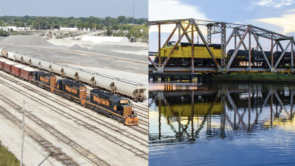 Railway Age presented 2024 Short Line and Regional of the Year Awards to Mississippi Export Railroad (right) and Wheeling & Lake Erie Railway Company (left). (Photographs Courtesy of Chip Haffner/MSE, right; and Scott Young/W&LE, left)