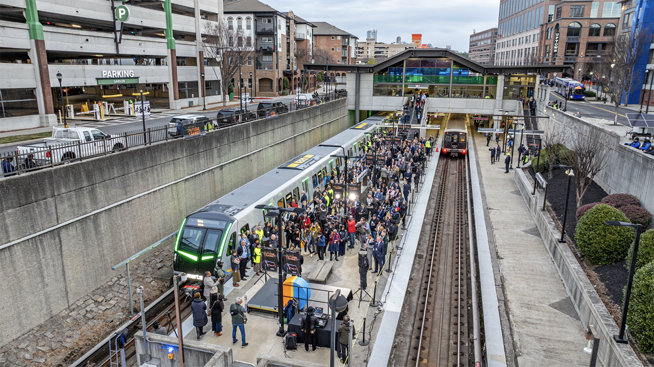 “These new railcars are an inspiration to everyone at MARTA and to our customers who will get to experience a cleaner and safer ride—and hopefully one that shows them how transit can make their lives easier and their trip more enjoyable,” General Manager and CEO Collie Greenwood said Jan. 30 at the State of MARTA event. “The future of transit begins now at MARTA, and the State of MARTA is strong.” (Photograph Courtesy of MARTA)